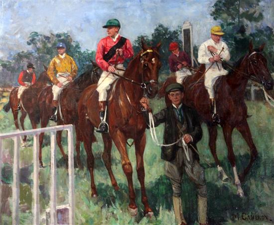 Mary Cameron (1865-1921) Hurst Park Races, Middlesex 25 x 30in.